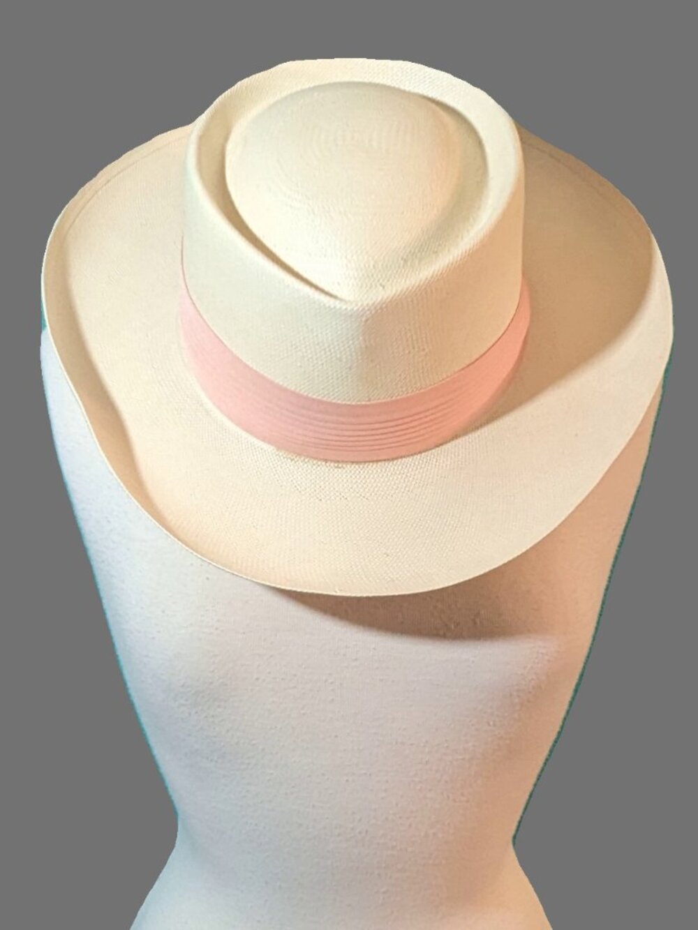 Churchill Ltd. Vintage Straw Vagabond Gambler Hat Size  17-3/4 - Picture 2 of 8